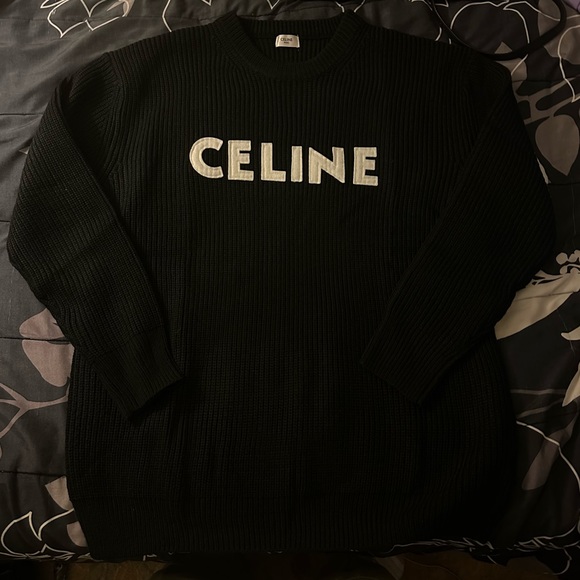 Celine Sweaters - Celine Oversized Black Wool Sweater Long Sleeve